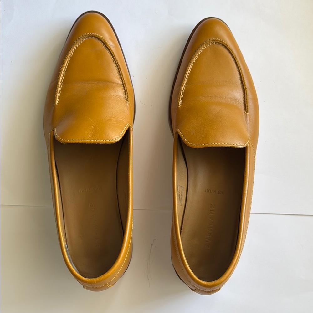 Everlane Tan Leather Slip-On Loafers | size 8.5